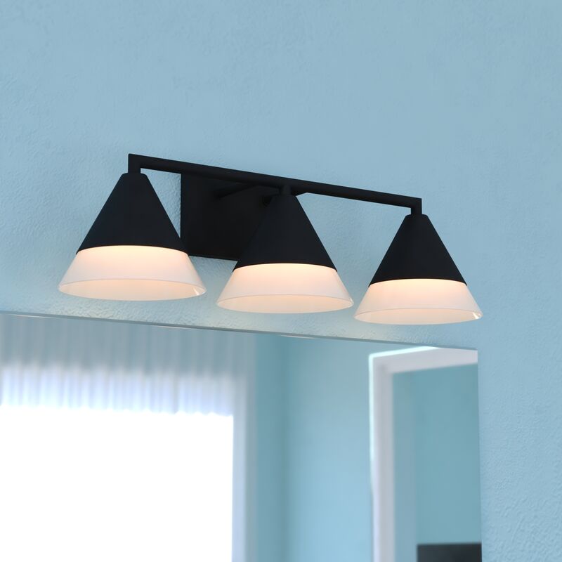 Vaxcel Winthrop 25.25-in. 3 Light Vanity Matte Black