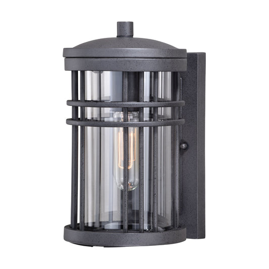 Vaxcel Wrightwood 1-Light Dusk-to-Dawn Black Outdoor Wall Lantern Clear Glass