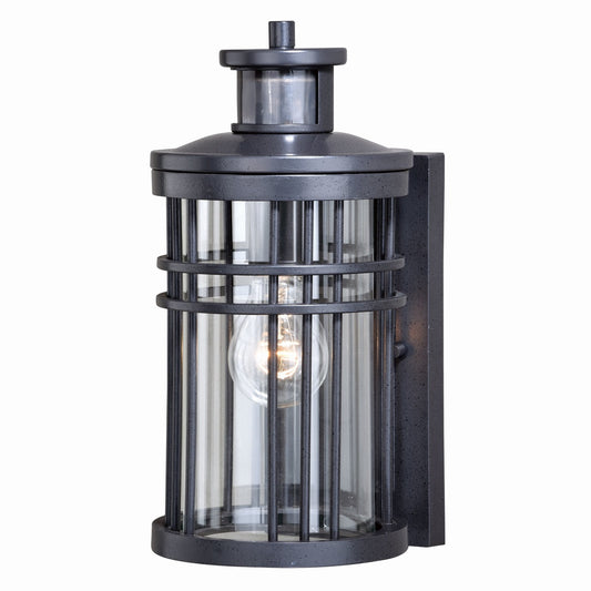 Vaxcel Wrightwood Black Motion Sensor Dusk-to-Dawn Outdoor Wall Light
