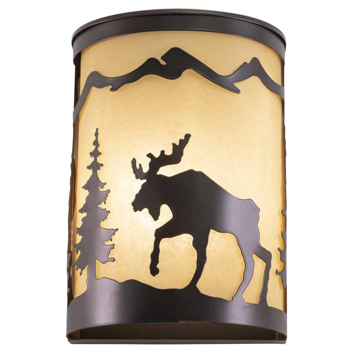 Vaxcel Yellowstone 1-Light Bronze Rustic Moose Tree Flush"door Outdoor Wall Sconce