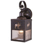 Vaxcel Yellowstone 1-Light Bronze Rustic Moose Tree Outdoor Wall Lantern Clear Glass