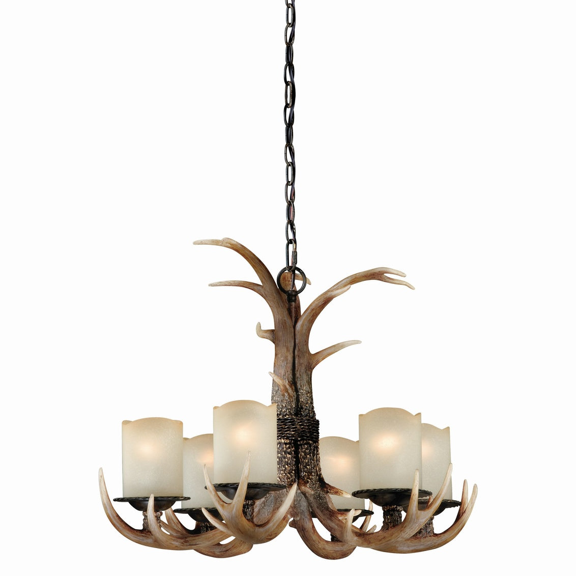 Vaxcel Yoho 6-Light Bronze Rustic Antler Chandelier
