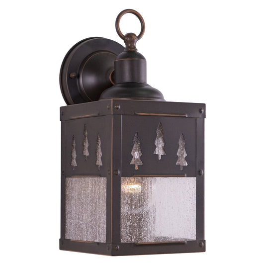 Vaxcel Yosemite 1-Light Bronze Rustic Tree Outdoor Wall Lantern Clear Glass