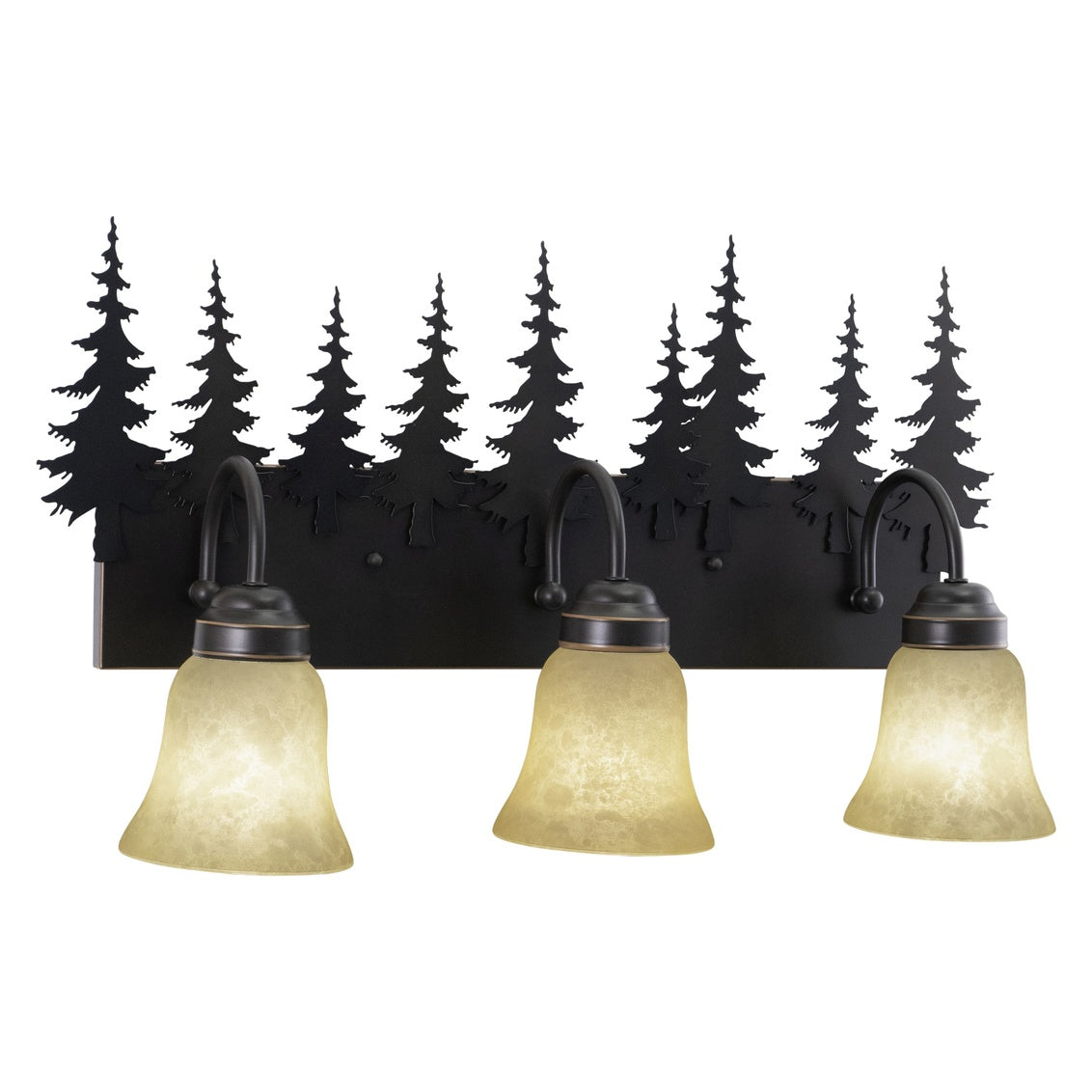 Vaxcel Yosemite 3-Light Bronze Rustic Tree Bathroom Vanity Fixture