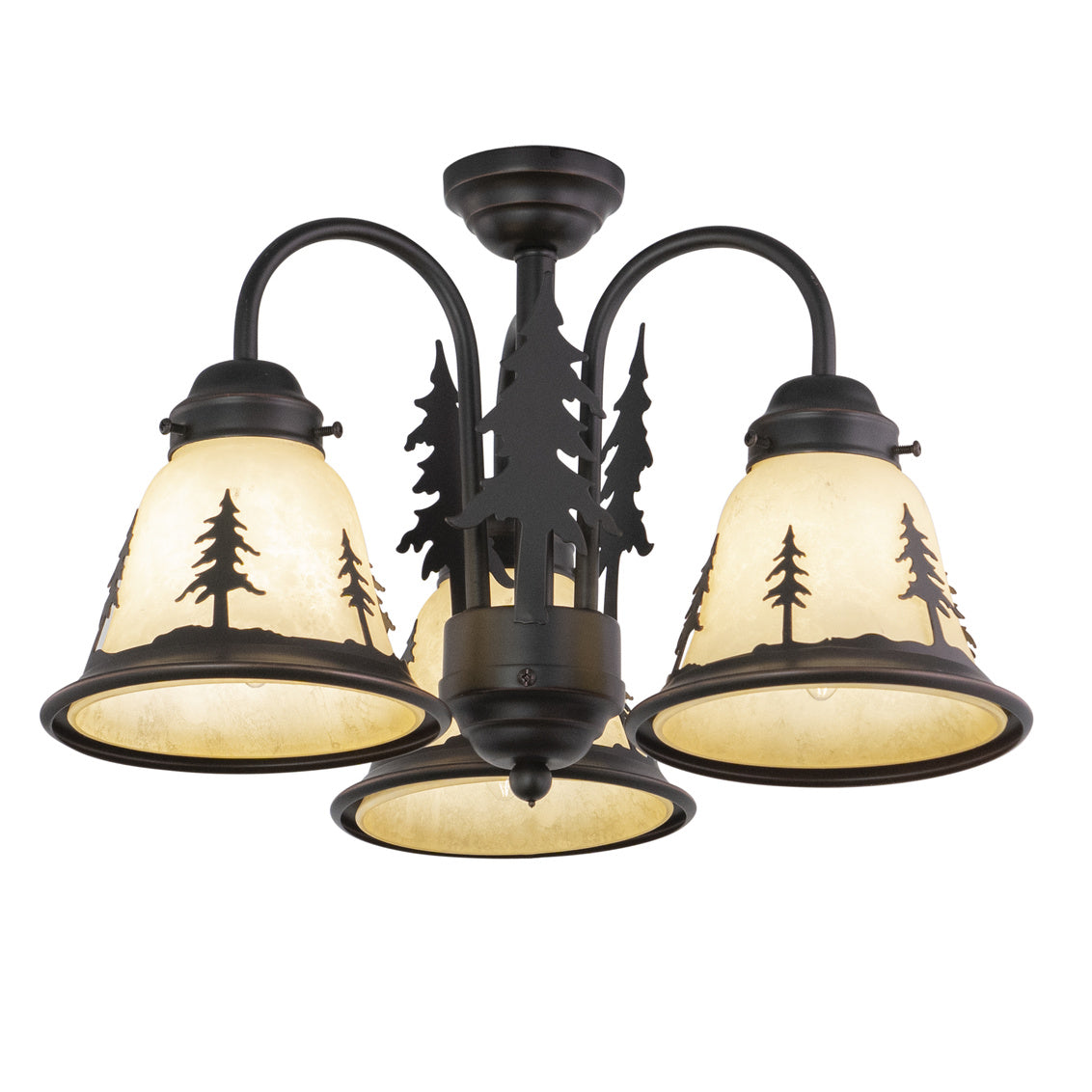 Vaxcel Yosemite 3-Light LED Bronze Rustic Tree Mini Chandelier or Fan Light Kit