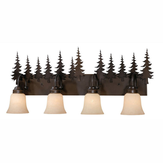 Vaxcel Yosemite 4-Light Bronze Rustic Tree Bathroom Vanity Fixture