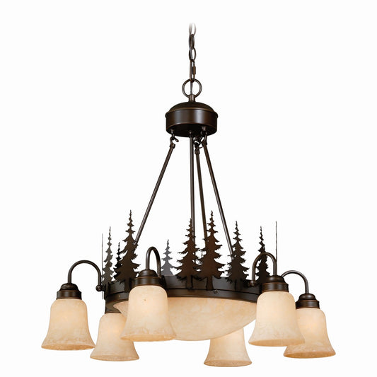 Vaxcel Yosemite 9-Light Bronze Rustic Tree Chandelier