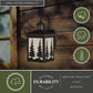 Vaxcel Yosemite Bronze Motion Sensor Dusk-to-Dawn Rustic Outdoor Wall Light White Glass