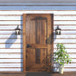 Vaxcel Yosemite Bronze Motion Sensor Dusk-to-Dawn Rustic Outdoor Wall Light White Glass
