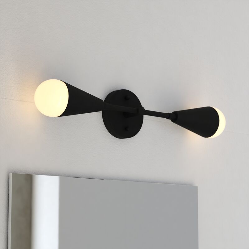 Vaxcel Zurich 18-in. 2 Light Wall Light Matte Black