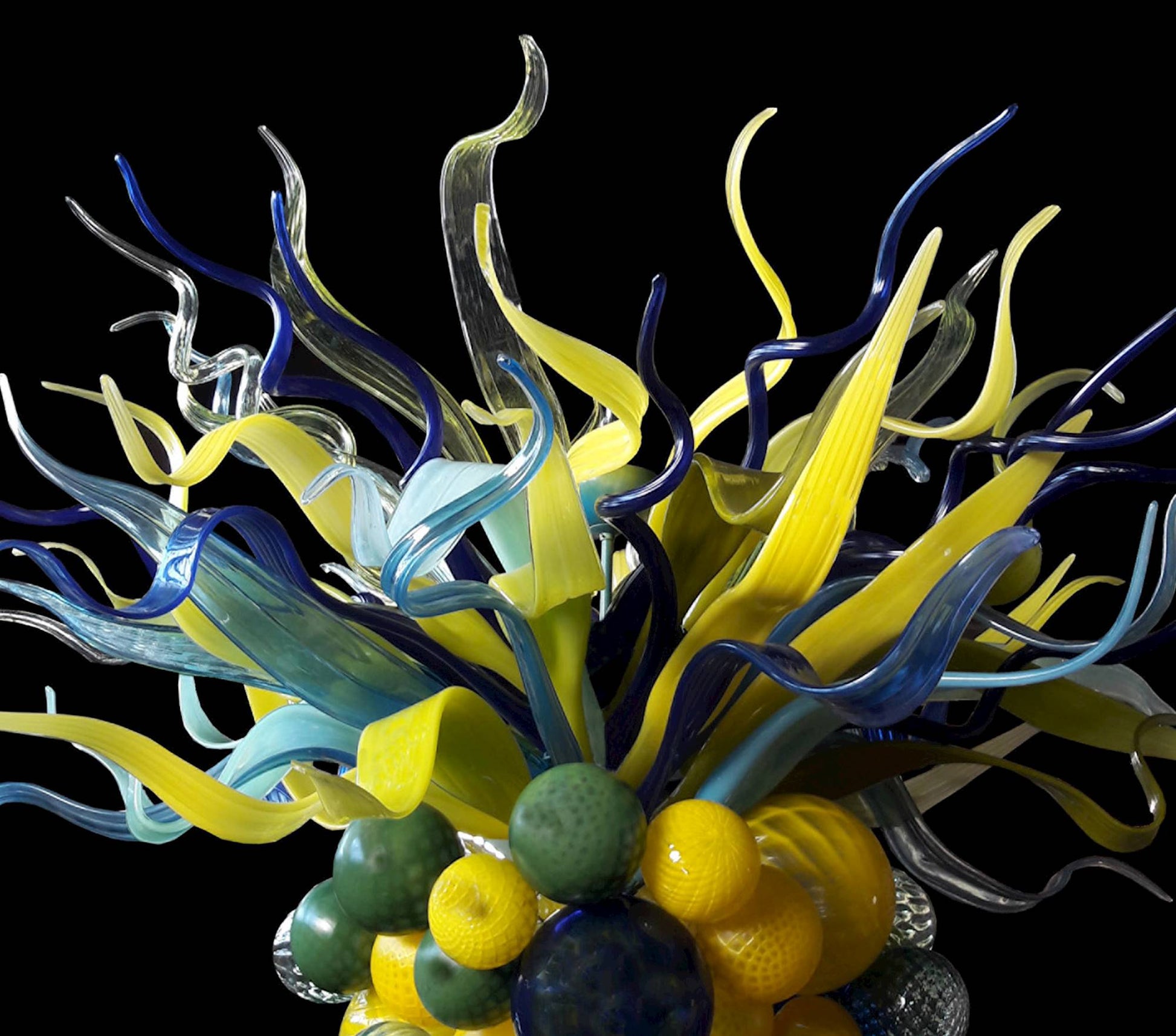 Vetreria Artistica Rosa Alghero 6-Lights Multi-Colored Artistic Design Glass Chandelier