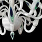 Vetreria Artistica Rosa Ali di Pavone 20-Lights Blue and Green Crystal Glass Chandelier