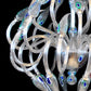 Vetreria Artistica Rosa Ali di Pavone 32-Lights Blue and Green Crystal Glass Chandelier