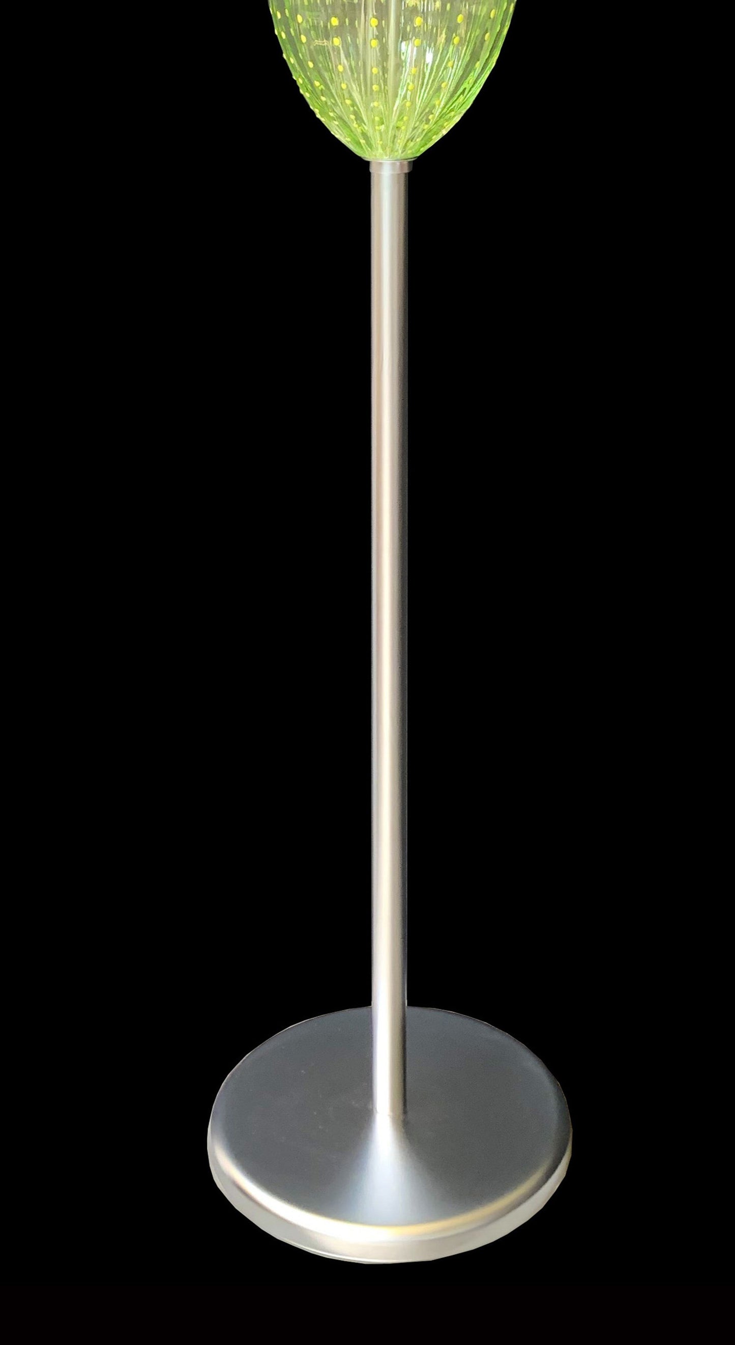 Vetreria Artistica Rosa Alyssa 67" Satin Chrome Frame With Green and White Two Oval Crystal Glass Shade Floor Lamp