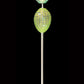 Vetreria Artistica Rosa Alyssa 67" Satin Chrome Frame With Green and White Two Oval Crystal Glass Shade Floor Lamp