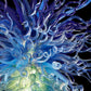 Vetreria Artistica Rosa Aquarium 6-Lights Blue Flame Glass Chandelier