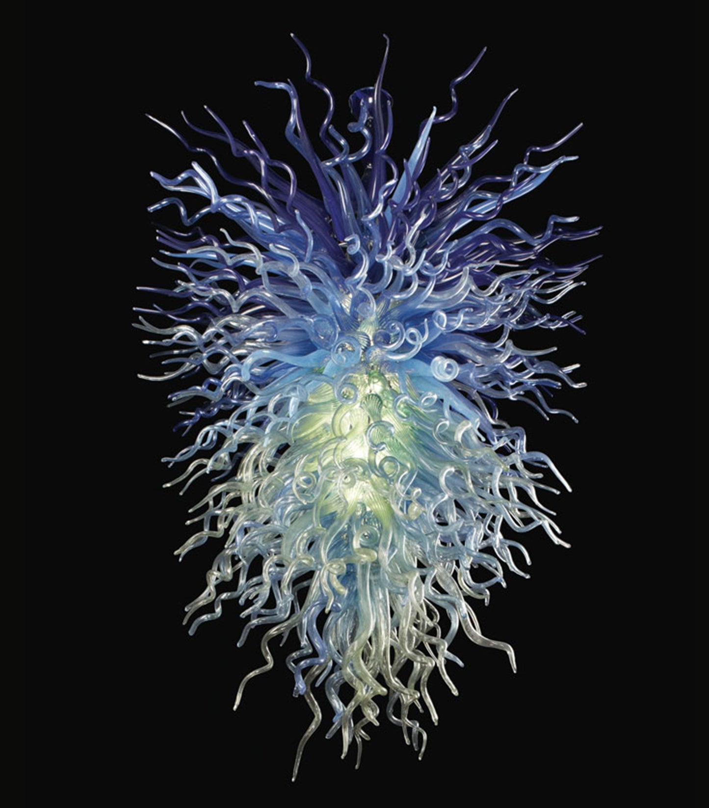 Vetreria Artistica Rosa Aquarium 6-Lights Blue Flame Glass Chandelier