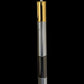 Vetreria Artistica Rosa Art 76" Chrome, Chrome Black and Shiny Gold Frame With Tapered Drum Glass Shade Floor Lamp