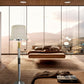 Vetreria Artistica Rosa Art 76" Chrome, Chrome Black and Shiny Gold Frame With Tapered Drum Glass Shade Floor Lamp