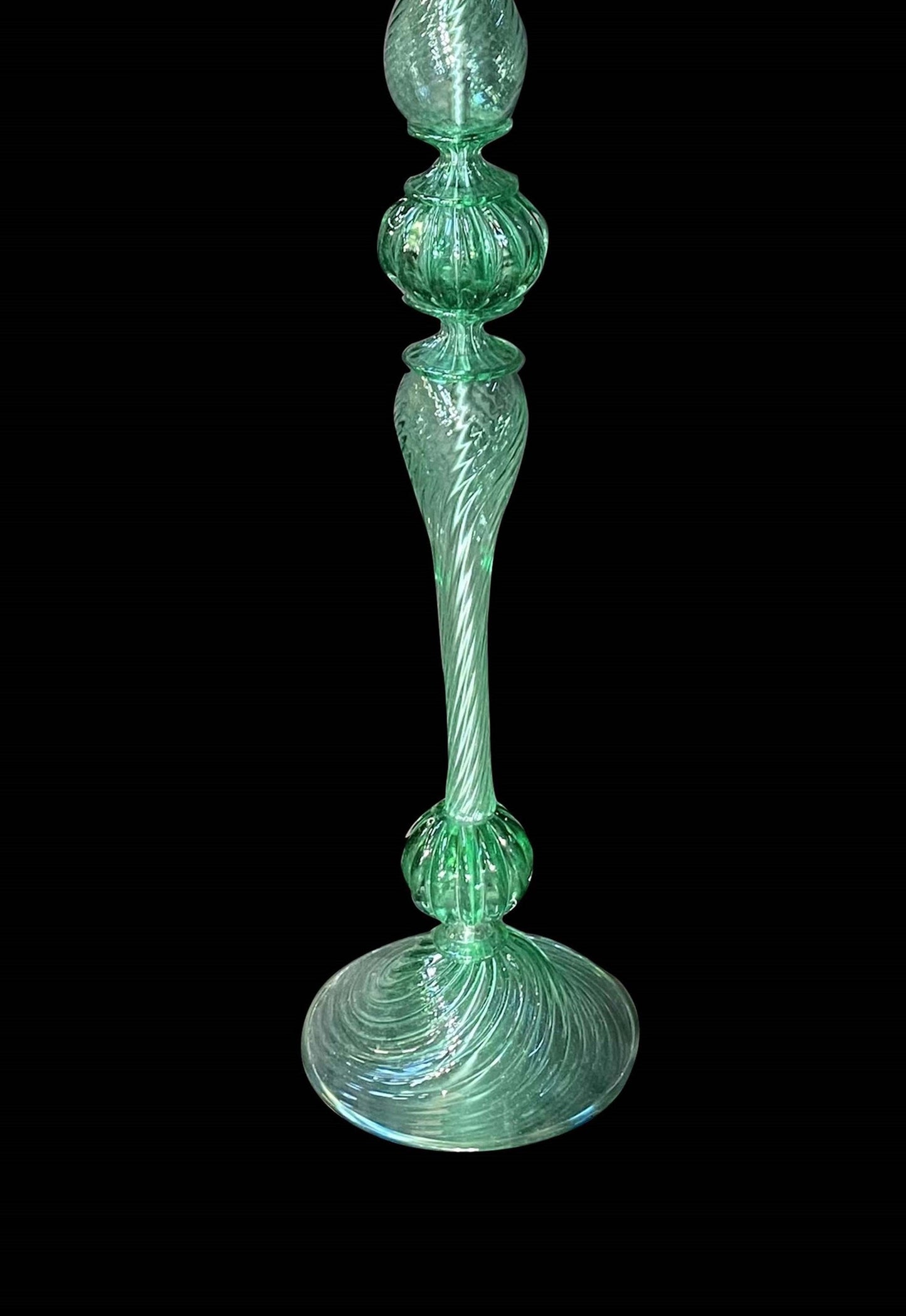 Vetreria Artistica Rosa Betulla 75" Green Crystal Glass Floor Lamp