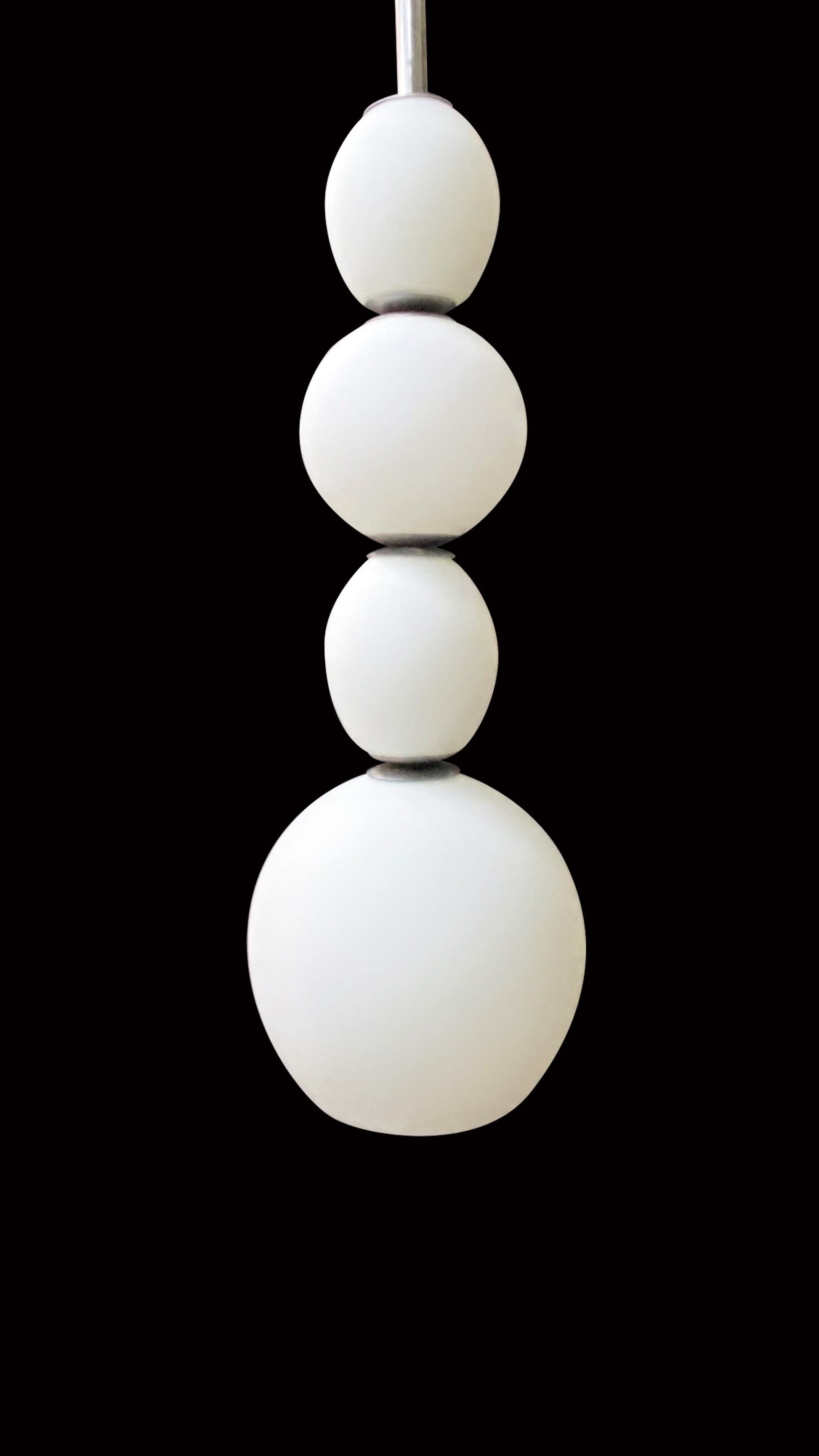 Vetreria Artistica Rosa Blanc 39" White Pastel Sandblasted Glass Pendant Lighting