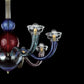 Vetreria Artistica Rosa Campiello 8-Lights Gold Base With Multi-Colored Artistic Design Glass Chandelier