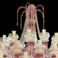 Vetreria Artistica Rosa Carlacà 36-Lights Crystal Pink Murano Glass Chandelier
