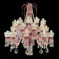 Vetreria Artistica Rosa Carlacà 36-Lights Crystal Pink Murano Glass Chandelier