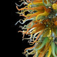 Vetreria Artistica Rosa Carnevale 20-Lights Orange and Green Flame Glass Chandelier