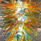 Vetreria Artistica Rosa Carnevale 20-Lights Orange and Green Flame Glass Chandelier