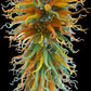 Vetreria Artistica Rosa Carnevale 20-Lights Orange and Green Flame Glass Chandelier