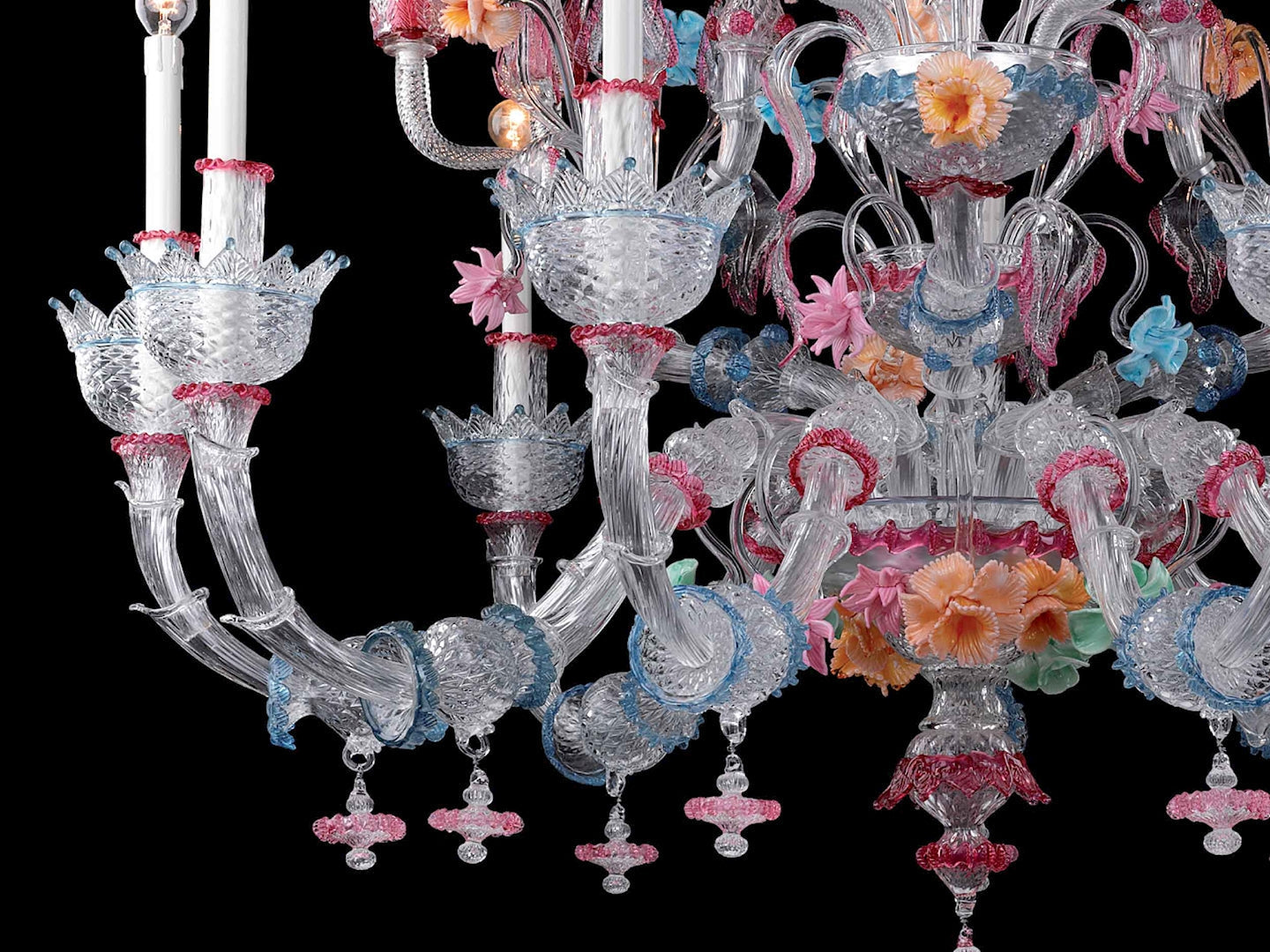 Vetreria Artistica Rosa Casanova 15-Lights Multi-Colored Murano Glass Chandelier