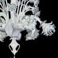 Vetreria Artistica Rosa Corallo 6-Lights Blue and Silver Flower Accent Glass Chandelier