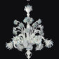Vetreria Artistica Rosa Corallo 6-Lights Blue and Silver Flower Accent Glass Chandelier
