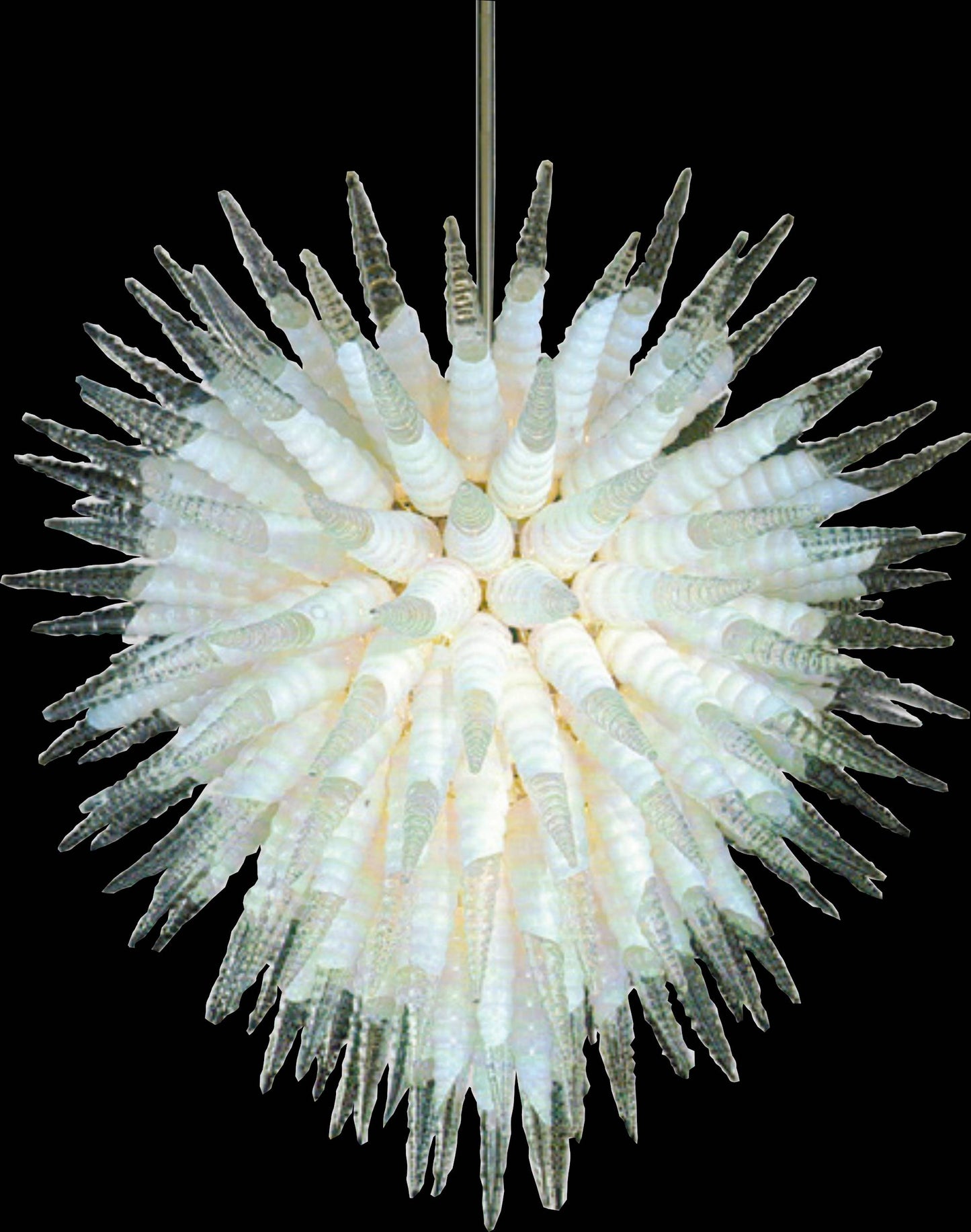 Vetreria Artistica Rosa Corno di Bue 1-Lights Milk White With Crystal Shaded Glass Chandelier