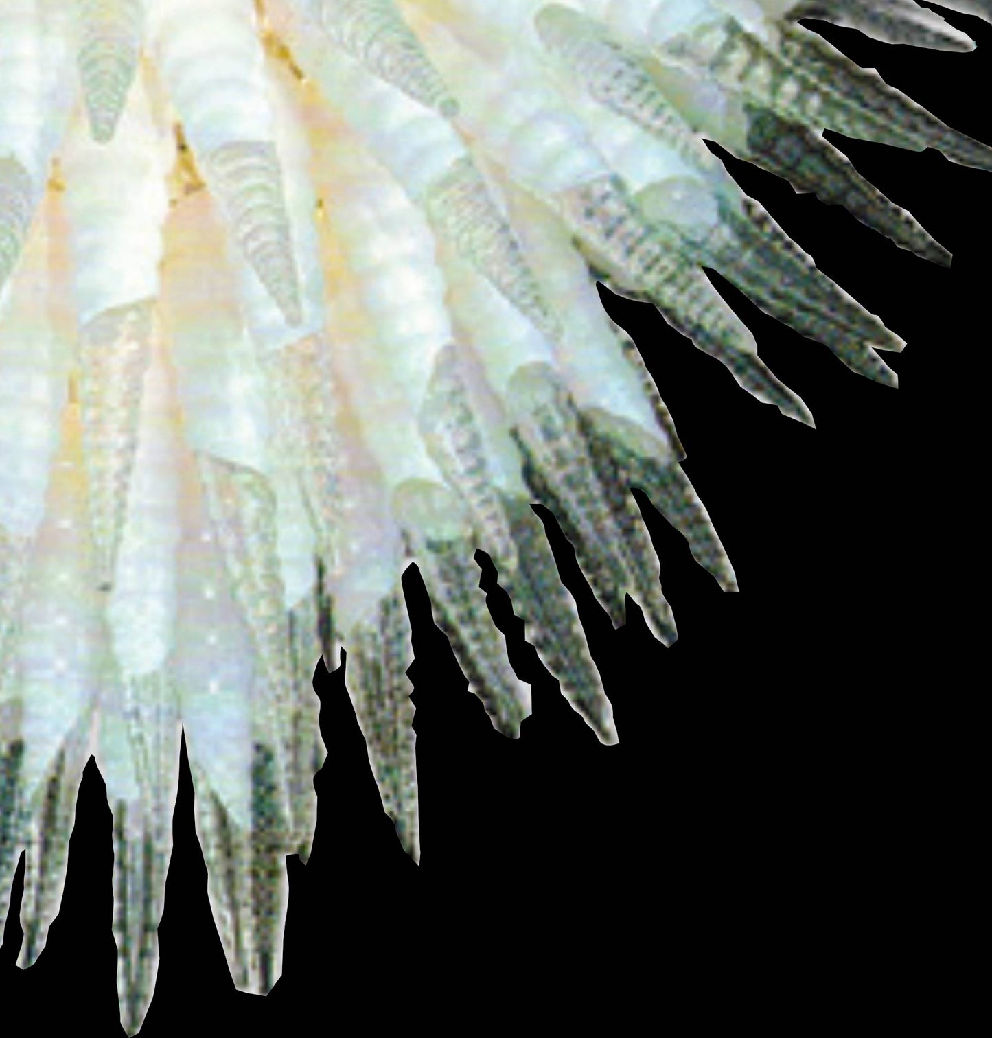 Vetreria Artistica Rosa Corno di Bue 1-Lights Milk White With Crystal Shaded Glass Chandelier
