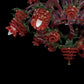 Vetreria Artistica Rosa Demetra 6-Lights Green and Gold Base With Red and Gold Flower Accent Glass Chandelier