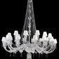 Vetreria Artistica Rosa Diamante 28-Lights Cystal Clear Murano Glass Chandelier