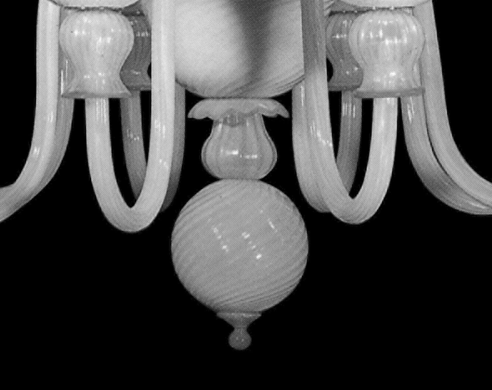 Vetreria Artistica Rosa Dionisio 12-Lights White Base With Bell-Shaped Shade Glass Chandelier