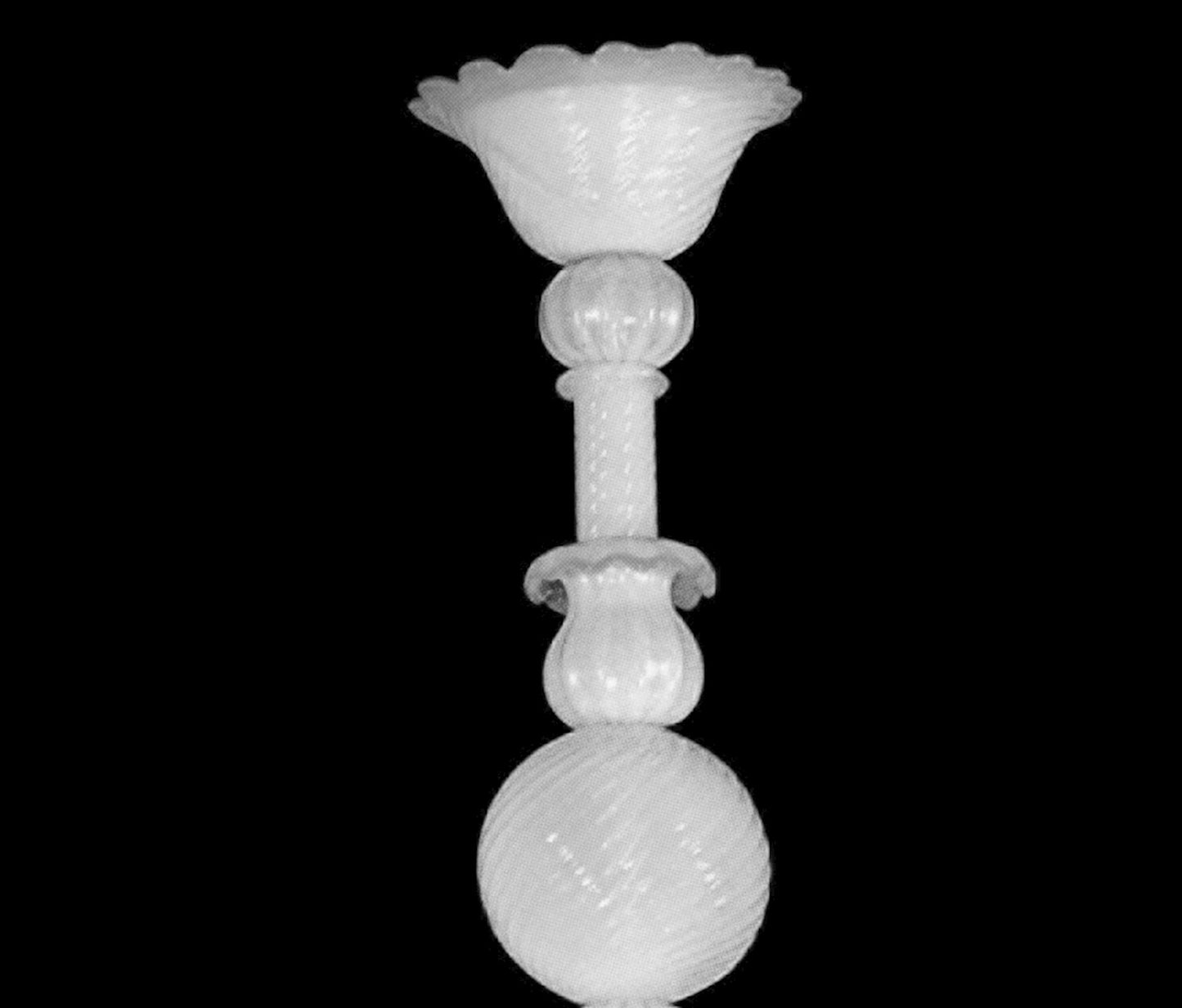 Vetreria Artistica Rosa Dionisio 12-Lights White Base With Bell-Shaped Shade Glass Chandelier