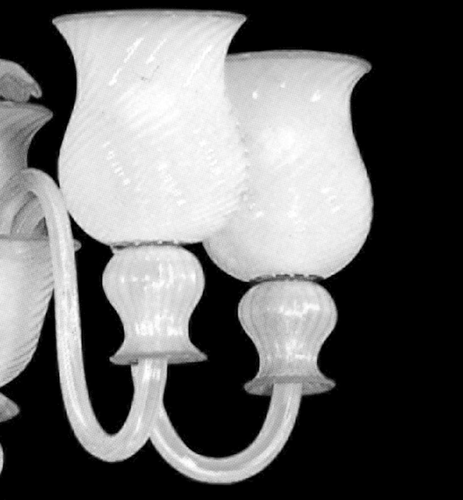 Vetreria Artistica Rosa Dionisio 12-Lights White Base With Bell-Shaped Shade Glass Chandelier