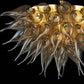 Vetreria Artistica Rosa Eclisse 55-Lights Gold Flame Glass Chandelier