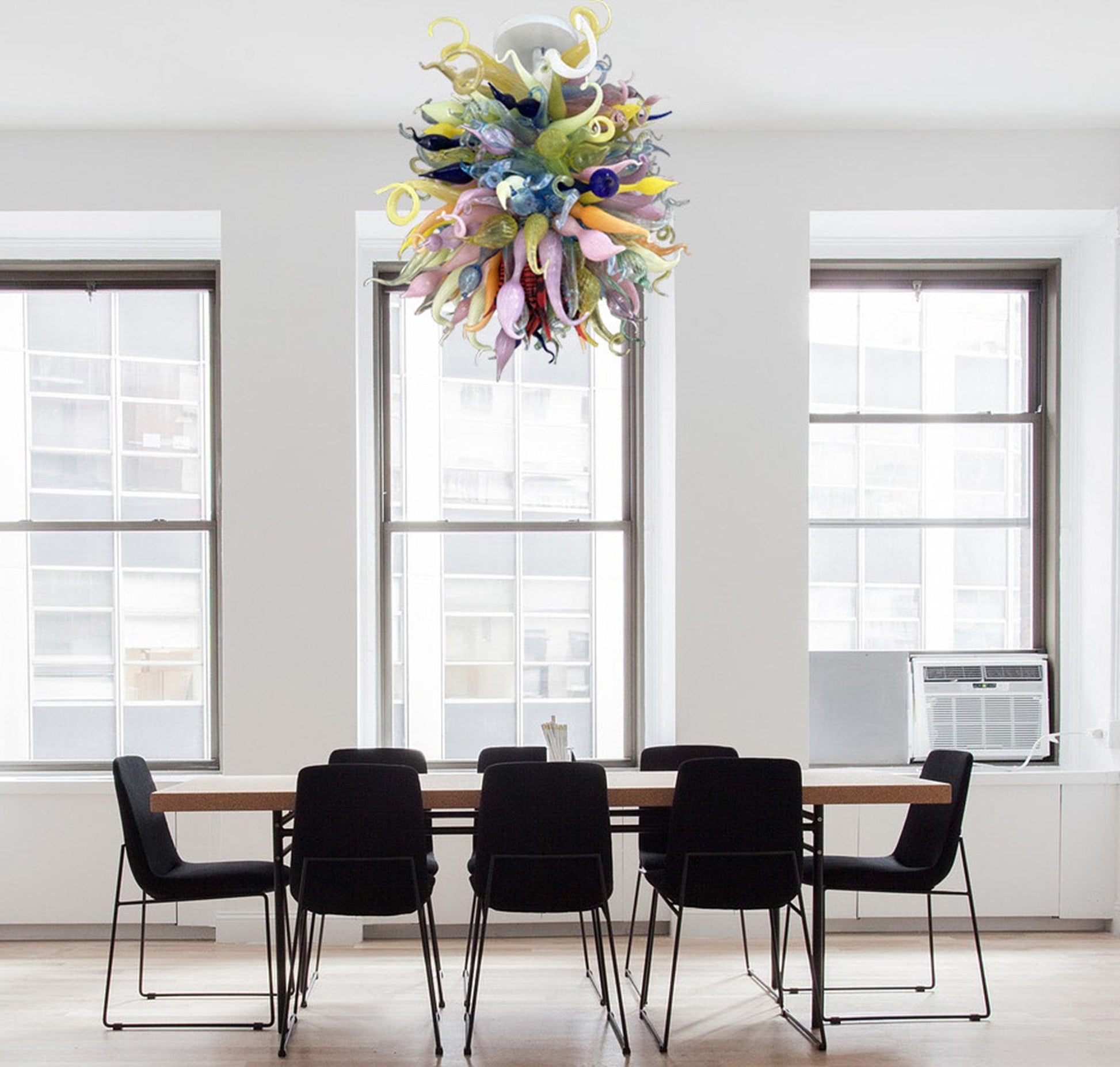 Vetreria Artistica Rosa Fantasia 3-Lights Multi-Colored Artistic Design Glass Chandelier