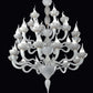 Vetreria Artistica Rosa Fiamma 31-Lights White Pastel Base Glass Chandelier