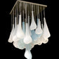 Vetreria Artistica Rosa Fioritura 36-Lights White and Light Blue Sandblasted Petal Glass Chandelier