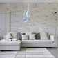 Vetreria Artistica Rosa Fioritura2 39" Two-Petal Crystal and Light Blue Sandblasted Glass Pendant Lighting