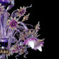 Vetreria Artistica Rosa Floren 6-Lights Amethyst Base and Flower Accent With Gold Details Glass Chandelier