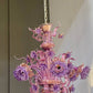 Vetreria Artistica Rosa Floren 6-Lights Amethyst Base and Flower Accent With Gold Details Glass Chandelier