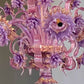Vetreria Artistica Rosa Floren 6-Lights Amethyst Base and Flower Accent With Gold Details Glass Chandelier