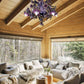 Vetreria Artistica Rosa Floren 6-Lights Amethyst Base and Flower Accent With Gold Details Glass Chandelier